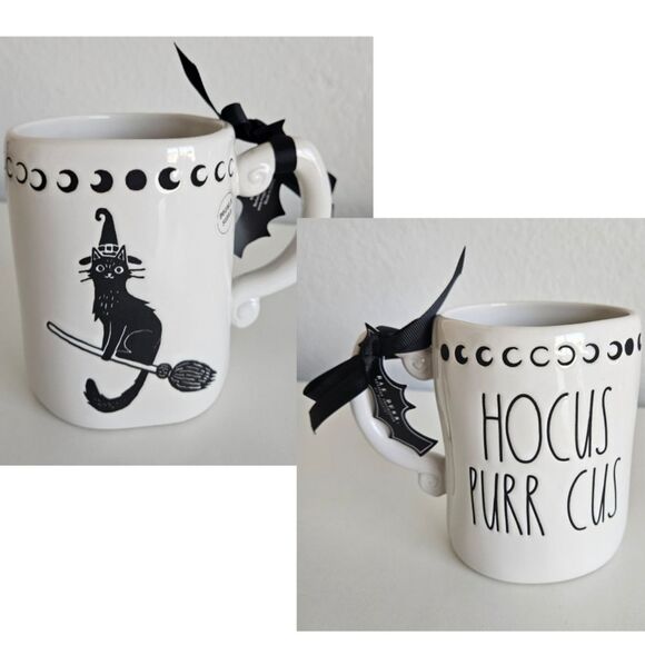 Rae Dunn Other - NEW Rae Dunn | 'Hocus Purr Cus' Black Cat Witch Ceramic Tea Mug Coffee Cup